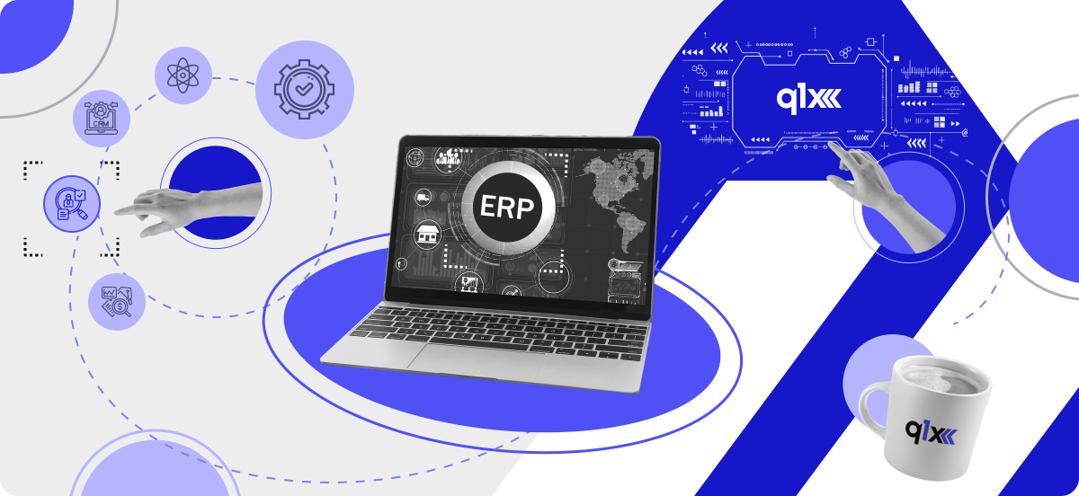 Ноутбук с открытой ERP-платформой символизирует приглашение читателя узнать, что такое ERP-платформа